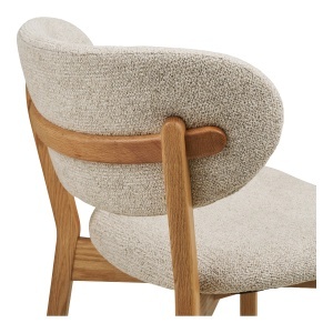 SET 2 SCAUNE DE SUFRAGERIE DUNKIRK, DIN LEMN SI TEXTIL, CULOARE NATUR/BEJ, HOUSE NORDIC - Img 6
