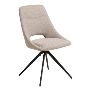SET 2 SCAUNE DE SUFRAGERIE ROTATIV DOKKA, DIN METAL SI TEXTIL, CULOARE NISIPIU, HOUSE NORDIC