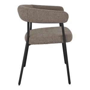SET 2 SCAUNE DE SUFRAGERIE TRIVIO, DIN METAL SI TEXTIL, CULOARE MARO/NEGRU, HOUSE NORDIC - Img 4