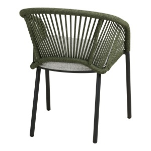 SET 2 SCAUNE DE TERASA NOVELLA, CU PERINA, REALIZAT DIN ALUMINIU SI TEXTIL, CULOARE VERDE/GRI, HOUSE NORDIC - Img 5