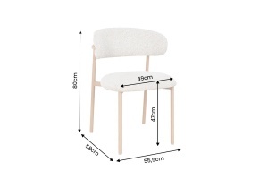 SET 2 SCAUNE DINING BELFORT, REALIZAT DIN MATERIAL TEXTIL SI METAL, CULOARE BEJ/NATUR, INVICTA INTERIOR - Img 2