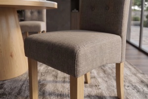 SET 2 SCAUNE DINING CASA, CU PICIOARE DIN LEMN SI TEXTIL, STIL IN, CULOARE TAUPE - Img 9