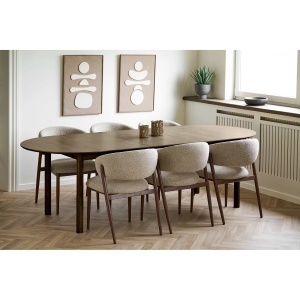 SET 2 SCAUNE DINING CAVI, REALIZAT DIN METAL, FURNIR SI TEXTIL, CULOARE NATUR/MARO, HOUSE NORDIC - Img 9