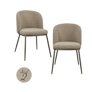 SET 2 SCAUNE DINING, ELVI, REALIZAT DIN METAL SI TEXTIL IGNIFUG, CULOARE CAPPUCCINO, DESIGN DEOSEBIT, RICHMOND INTERIORS - Img 7
