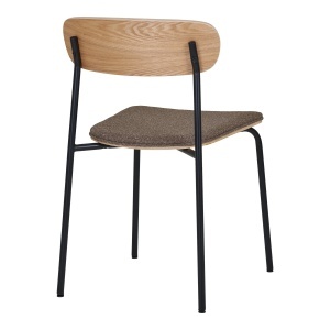 SET 2 SCAUNE DINING ESTEPONA, SUPRAPOZABIL, DIN METAL, FURNIR SI TEXTIL, CULOARE NATUR/MARO, HOUSE NORDIC - Img 5