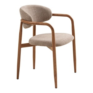 SET 2 SCAUNE DINING LEVANTO, DIN METAL SI TEXTIL, CULOARE NATUR/NISIPIU, HOUSE NORDIC - Img 4