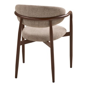 SET 2 SCAUNE DINING LEVANTO, DIN METAL SI TEXTIL, CULOARE NUC/NISIPIU, HOUSE NORDIC - Img 5
