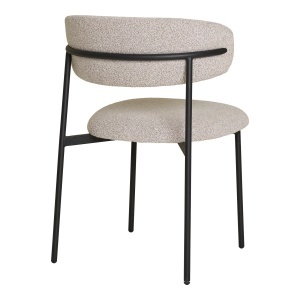 SET 2 SCAUNE DINING MIRA, DIN METAL SI TEXTIL BOUCLE, CULOARE BEJ, HOUSE NORDIC - Img 5