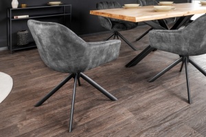 SET 2 SCAUNE DINING ROTATIV, PAPILON, CATIFEA GRI, STIL RETRO, ARTIM GROUP SELECTION - Img 5