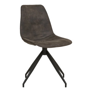 SET 2 SCAUNE DINING ROTATIVE MONACO, DIN METAL SI MICROFIBRA, CULOARE GRI/NEGRU, HOUSE NORDIC - Img 1