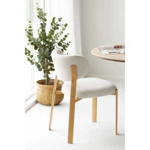 SET 2 SCAUNE DINING SAVINA, DIN METAL SI TEXTIL, CULOARE NATUR/NISIPIU, HOUSE NORDIC - Img 2