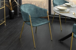SET 2 SCAUNE, NOBLESSE, MATERIAL CATIFEA, CADRUL METAL, CULOARE TURCOAZ, ARTIM GROUP SELECTION
