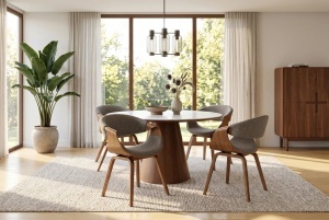 SET 2 SCAUNE ORGANIC, DIN LEMN SI TEXTIL, CULOARE GRI, INVICTA INTERIOR - Img 11