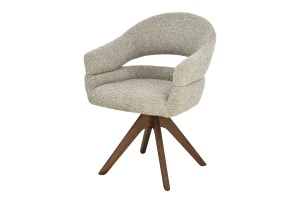 SET 2 SCAUNE ROTATIV ORGANIC, REALIZAT DIN MATERIAL TEXTIL CHENILLE SI LEMN, CULOARE TAUPE/BEJ/MARO, INVICTA INTERIOR