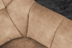 SET 2 SCAUNE ROTATIV, PAPILLON, REALIZAT DIN MATERIAL TEXTIL, CATIFEA SI METAL, CULOARE SAMPANIE, INVICTA INTERIOR - Img 2
