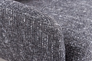 Set 2 Scaune rotative BIG GEORGE 360° cu revenire automată, husă din material textil structurat, gri, cadru din stejar - Img 3