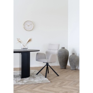 SET 2 SCAUNE ROTATIVE CORDOBA, DIN METAL SI TEXTIL, CULOARE BEJ, HOUSE NORDIC - Img 7