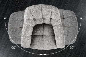 SET 2 SCAUNE ROTATIVE, PAPILLON, 180 GRADE, DIN MATERIAL BOUCLE SI SUPORT METAL, GRI, ARTIM GROUP SELECTION - Img 6
