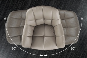 SET 2 SCAUNE ROTATIVE, PAPILLON, REALIZAT DIN PIELE SI METAL, CULOARE GRI TAUPE/NEGRU, INVICTA INTERIOR - Img 2