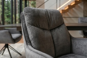 SET 2 SCAUNE ROTATIVE, PROMETHEUS, 180 grade, REALIZAT DIN METAL SI TEXTIL VELUR CATIFELAT, CULOARE GRI GRAFIT, ARTIM GROUP SELECTION - Img 2