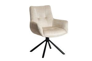 SET 2 SCAUNE ROTATIVE SIGNATURE, REALIZAT DIN METAL SI CATIFEA , CULOARE BEJ, INVICTA INTERIOR