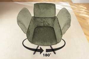 SET 2 SCAUNE ROTATIVE, UNIQUE, 180 GRADE, DIN MATERIAL CHENILLE VERDE SI PICIOARE METAL, ARTIM GROUP SELECTION - Img 5