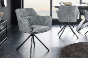 SET 2 SCAUNE ROTATIVE, VERONA, GRI, METAL SI STOFA, DESIGN MODERN, ARTIM GROUP SELECTION - Img 3