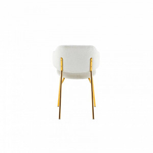 SET 2 SCAUNE TRACY , DIN MATERIAL PLUS ALB SI PICIOARE AURII, DESIGN INDUSTRIAL, ARTIM GROUP - Img 3