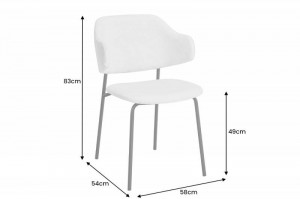 SET 2 SCAUNE TRACY , DIN MATERIAL PLUS ALB SI PICIOARE NEGRE, DESIGN INDUSTRIAL - Img 7