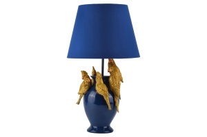 SET 2 VEIOZE, PARROT 50CM, REALIZAT DIN POLIRASINA SI BUMBAC, CULOARE ALBASTRU/AURIU, ARTIM GROUP SELECTION - Img 2
