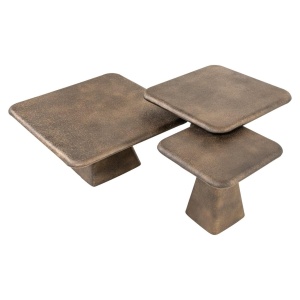 SET 3 MASUTE DE CAFEA MARLIE, 214040, CONFECTIONATE DIN METAL, AURII, STIL MODERN - Img 3