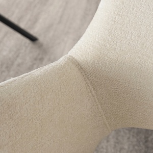 SET 4 SCAUNE, ARTIM MEBLE, REALIZAT DIN MATERIAL TEXTIL BOUCLE CREM SI METAL, STIL MODERN - Img 6