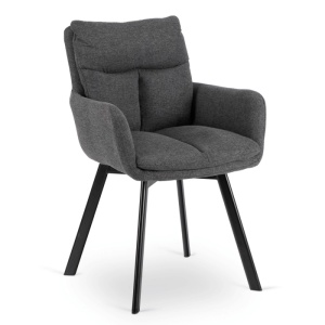 SET 4 SCAUNE ROTATIVE, ARTIM MEBLE, REALIZAT DIN MATERIAL TEXTIL GRI INCHIS SI CADRUL DIN METAL, STIL MODERN - Img 5