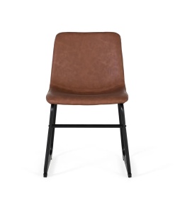 SET 4 SCAUNE ZAROA 50CM, REALIZAT DIN METAL SI PIELE ECO, CULOARE MARO/NEGRU, GINER Y COLOMER