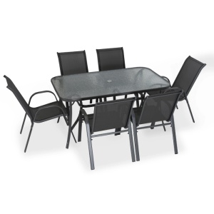 SET DE GRADINA/TERASA, NEBRASKA, ARTIM MEBLE, DIN METAL SI STICLA, CULOARE NEAGRA, ARTIM MEBLE - Img 3