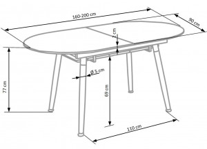 SET DINING MASA EXTENSIBILA CALIBER CU 4 SCAUNE K287 BEJ/NATURAL DESIGN SCANDINAV HALMAR - Img 2