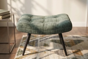 SET FOTOLIU SI TABURET SCANDINAVIA, DIN METAL SI TEXTIL CHENILLE, CULOARE VERDE, INVICTA INTERIOR - Img 7