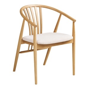 SET MASA SI 6 SCAUNE, DIN LEMN SI TEXTIL, CULOARE NATUR, HOUSE NORDIC - Img 4