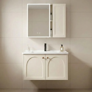 SET MOBILIER DE BAIE CU LAVOAR, OGLINDA, DENVER 60CM, CREM, JUST IN COLLECTION
