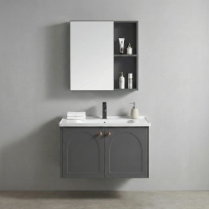 SET MOBILIER DE BAIE CU LAVOAR, OGLINDA, DENVER 60CM, GRI, JUST IN COLLECTION