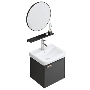 SET MOBILIER DE BAIE CU LAVOAR, OGLINDA, MOLLY 40CM, GRI, JUST IN COLLECTION - Img 8