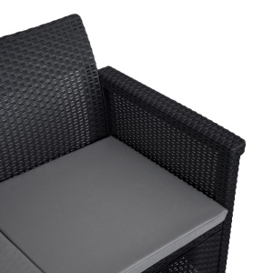 SET MOBILIER DE GRADINA/TERASA, BRENTA, ARTIM MEBLE, DIN TEHNORATAN, CULOARE NEAGRA/GRI - Img 7