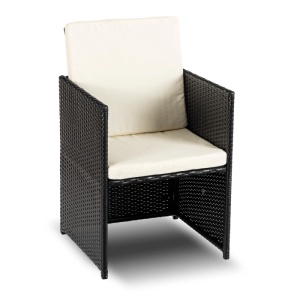 SET MOBILIER GRADINA, ARTIM MEBLE, REALIZAT DIN POLIRATAN SI TEXTIL, CULOARE NEGRU/CREM, STIL MODERN - Img 6