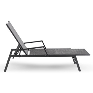 SEZLONG, ARTIM MEBLE, REALIZAT DIN TEHNORATAN SI METAL, CULOARE NEAGRA, STIL MODERN - Img 3