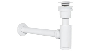 SIFON LAVOAR REA UNIVERSAL, CU DOP TIP CLICK CLACK, ALB MAT, DIN ALAMA, CALITATE SUPERIOARA - Img 3