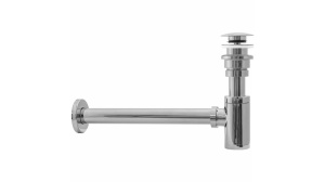 SIFON LAVOAR REA UNIVERSAL, CU DOP TIP CLICK CLACK, CROM, DIN ALAMA, CALITATE SUPERIOARA - Img 2