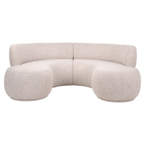 SOFA LIVING ROTUNDA SORROBON DIN METAL, LEMN SI TEXTIL, DE CULOARE MARO, DESIGN MODERN