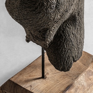 STATUETA MAN, 71CM, CULOARE GRI/NATUR, DIN TERACOTA/LEMN, STIL MODERN, ARTIM GROUP SELECTION - Img 2