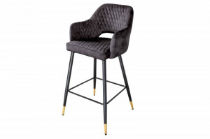 STOC 1 BUC!!! SCAUN BAR, PARIS, CATIFEA DE CULOARE ANTRACIT, COD 41514, STIL RETRO - Img 5