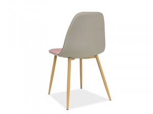 STOC 3 BUC!!! SCAUN DINING, DUAL ROZ TAP.69/STEJAR CU TAPITERIE DIN PIELE ECO SI TEXTIL, METAL - Img 2